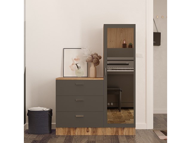 Cc6 multifunctionele kast | 100% melamine | atlantisch grenen, antraciet - afbeelding 1 van  5