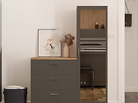 Cc6 multifunctionele kast | 100% melamine | atlantisch grenen, antraciet - afbeelding 1 van  5