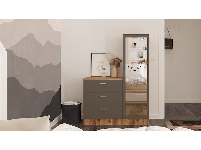 Cc6 multifunctionele kast | 100% melamine | atlantisch grenen, antraciet - afbeelding 2 van  5