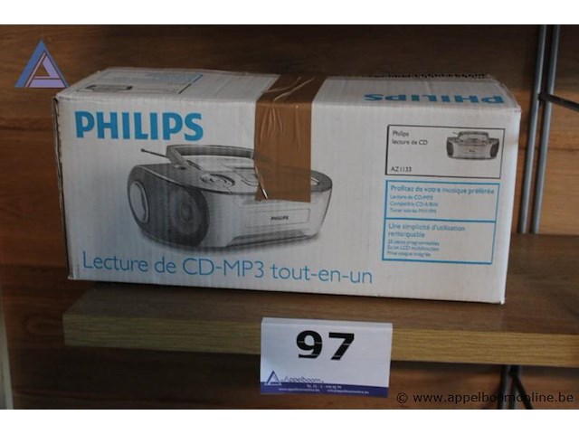 Cd-mp3 speler, philips, az1133, met radio, werking niet gekend - afbeelding 1 van  2