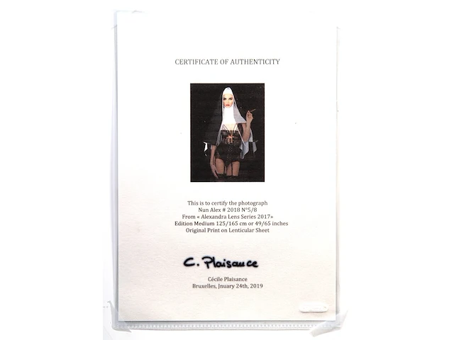 Cécile plaisance (1968), 'nun alex #2018' (2017), original print on lenticular sheet, n° 5/8 163.5 x 123.5 cm. (64.37 x 48.61 in.) - afbeelding 8 van  11