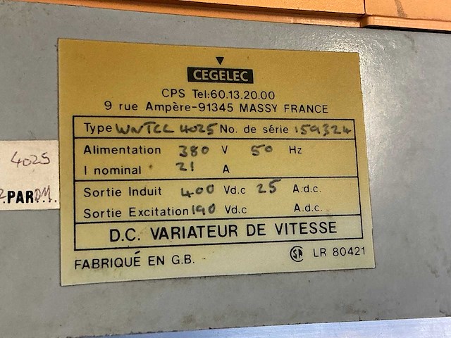 Cegelec variathyr vntc/wntc dc motorregelaar - afbeelding 7 van  7