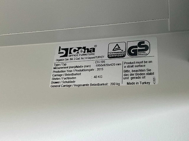 Ceha metalen dossierkast (3x) - afbeelding 4 van  4