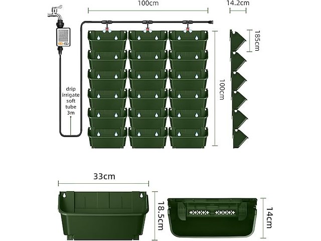 Ceiever wandplantenbak met automatische irrigatie - afbeelding 2 van  7