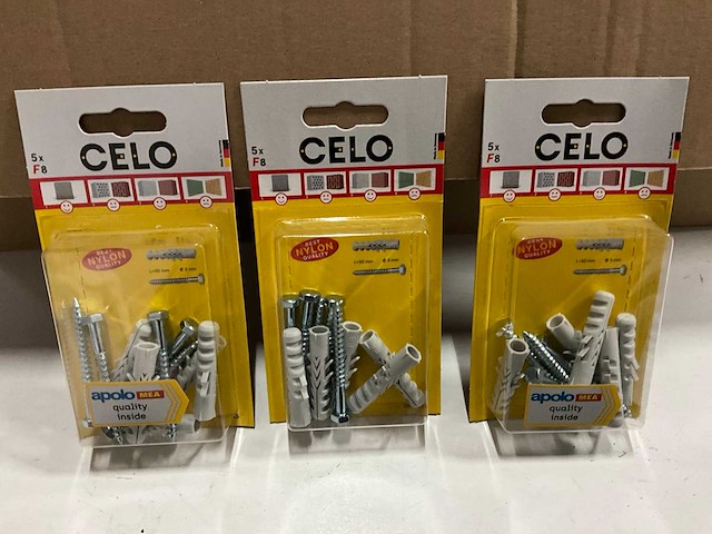 Celo f8 pluggen met schroef 5 stuks (95x) - afbeelding 2 van  5