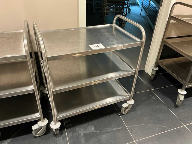 Centner rvs serveerwagen (2x) - afbeelding 1 van  4