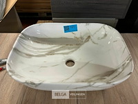 Ceramiek wastafel met marmerlook - afm 45,5x32x13,5 cm - afbeelding 1 van  1