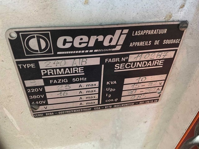 Cerdi 240aib mig lasapparaat - afbeelding 1 van  1