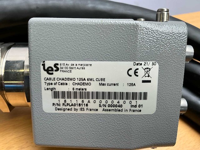 Chademo - 125a 6ml cube - dc snellaadkabelassemblage voor elektrische voertuigen - afbeelding 8 van  10