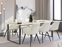 Chaise aspect velours noir / crème (x6) - afbeelding 1 van  10