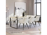 Chaise aspect velours noir / crème (x6) - afbeelding 3 van  10