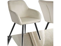 Chaise aspect velours noir / crème (x6) - afbeelding 4 van  10