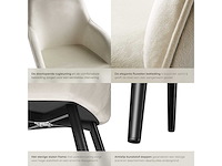 Chaise aspect velours noir / crème (x6) - afbeelding 5 van  10