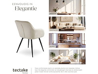 Chaise aspect velours noir / crème (x6) - afbeelding 6 van  10