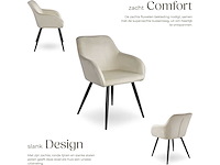 Chaise aspect velours noir / crème (x6) - afbeelding 7 van  10