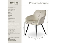 Chaise aspect velours noir / crème (x6) - afbeelding 8 van  10