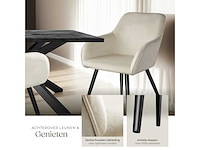 Chaise aspect velours noir / crème (x6) - afbeelding 9 van  10