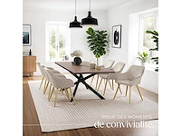 Chaise de salle à manger rembourrée - taupe et or (x6) - afbeelding 4 van  10