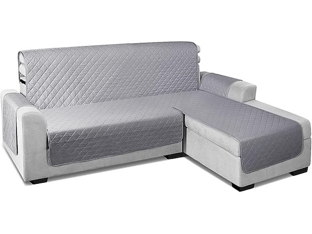 Chaiselongue bankovertrek (rechts 200cm) lichtgrijs - afbeelding 5 van  5