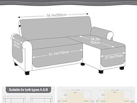 Chaiselongue bankovertrek (rechts 200cm) lichtgrijs - afbeelding 2 van  5