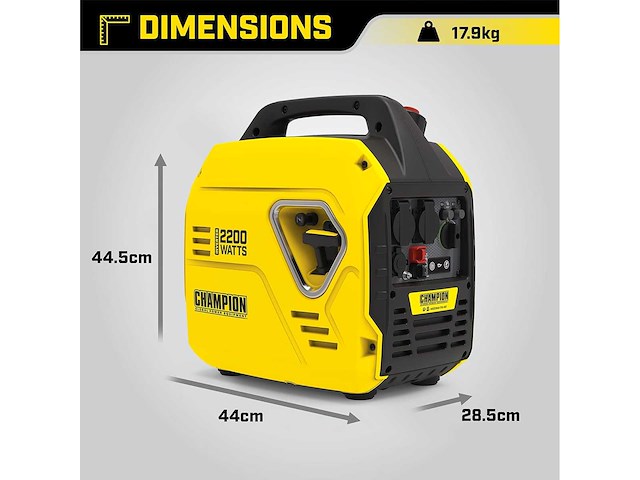 Champion power equipment 9200i-eu elektrische generator 2200 w omvormer benzine 58 dba - afbeelding 6 van  11