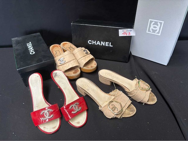 Chanel slippers maat 38 (gebruikt) (3x) - afbeelding 1 van  2