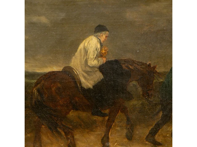 Charles de groux (1825-1870), 'le viatique', oil on canvas 30 x 41 cm. (11.81 x 16.14 in.), frame: 63 x 74 cm. (24.80 x 29.12 in.) - afbeelding 5 van  5