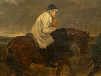 Charles de groux (1825-1870), 'le viatique', oil on canvas 30 x 41 cm. (11.81 x 16.14 in.), frame: 63 x 74 cm. (24.80 x 29.12 in.) - afbeelding 5 van  5