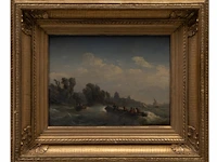 Charles euphrasie kuwasseg (1833/38-1904), boats on rough water, oil on canvas 30 x 40 cm. (11.81 x 15 3/4 in.), frame: 52 x 62 cm. (20.46 x 24.41 in.) - afbeelding 2 van  9