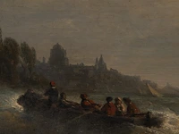 Charles euphrasie kuwasseg (1833/38-1904), boats on rough water, oil on canvas 30 x 40 cm. (11.81 x 15 3/4 in.), frame: 52 x 62 cm. (20.46 x 24.41 in.) - afbeelding 5 van  9