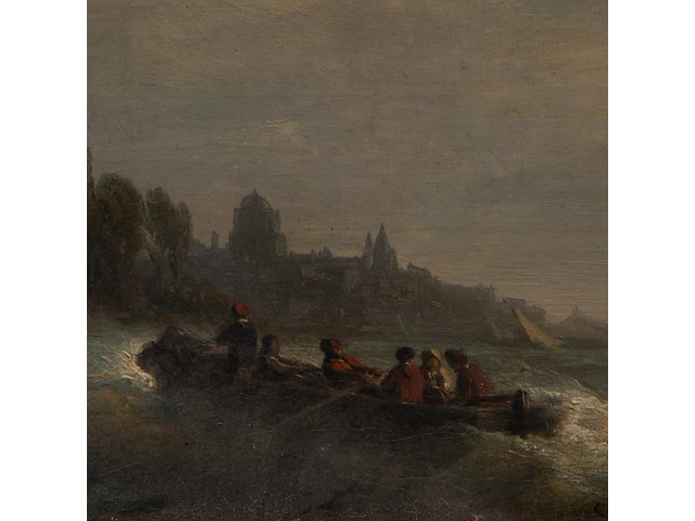 Charles euphrasie kuwasseg (1833/38-1904), boats on rough water, oil on canvas 30 x 40 cm. (11.81 x 15 3/4 in.), frame: 52 x 62 cm. (20.46 x 24.41 in.) - afbeelding 8 van  9