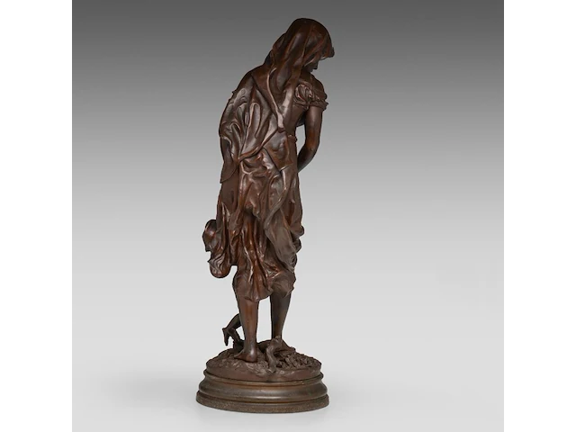 Charles georges ferville-suan (1847-1925), 'traces du loup', patinated bronze 75 cm. (29.53 in.) - afbeelding 3 van  7