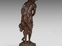 Charles georges ferville-suan (1847-1925), 'traces du loup', patinated bronze 75 cm. (29.53 in.) - afbeelding 3 van  7