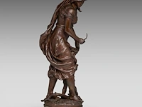 Charles georges ferville-suan (1847-1925), 'traces du loup', patinated bronze 75 cm. (29.53 in.) - afbeelding 4 van  7