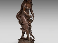 Charles georges ferville-suan (1847-1925), 'traces du loup', patinated bronze 75 cm. (29.53 in.) - afbeelding 5 van  7