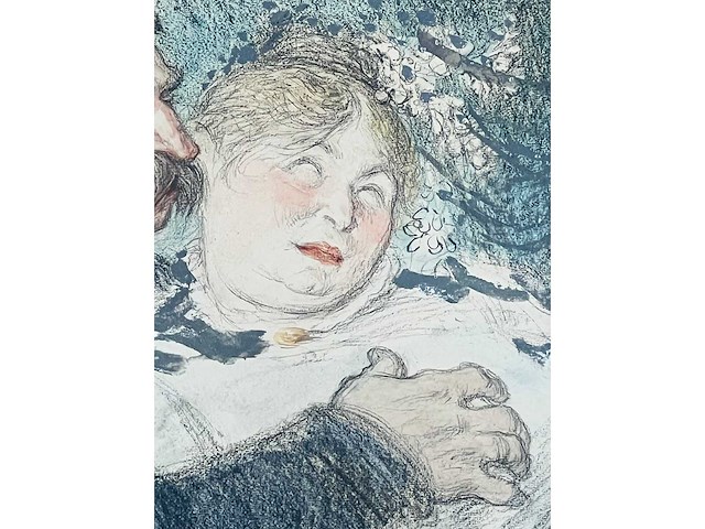 Charles lucien léandre - origineel - pastel - ingelijst - afbeelding 2 van  2