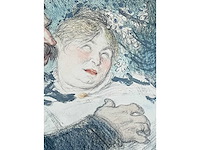 Charles lucien léandre - origineel - pastel - ingelijst - afbeelding 2 van  2