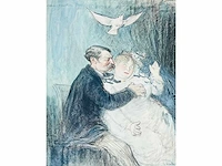 Charles lucien léandre - origineel - pastel - ingelijst