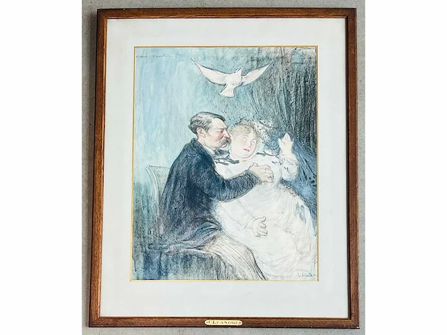 Charles lucien léandre - origineel - pastel - ingelijst - afbeelding 6 van  12