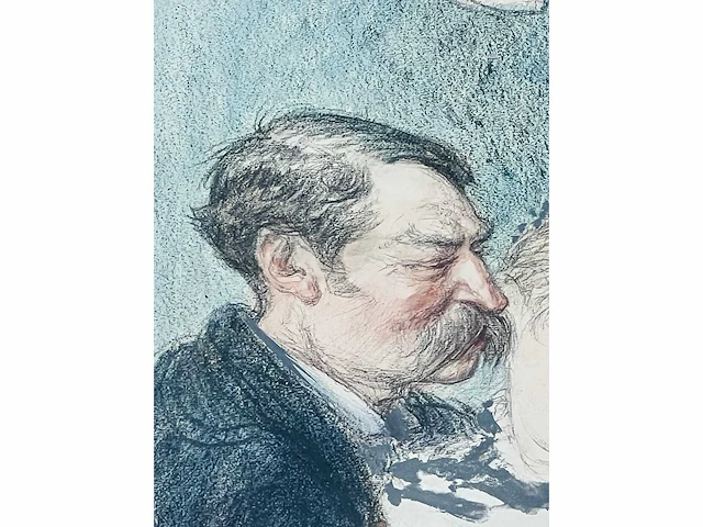 Charles lucien léandre - origineel - pastel - ingelijst - afbeelding 7 van  12