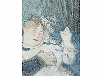 Charles lucien léandre - origineel - pastel - ingelijst - afbeelding 10 van  12