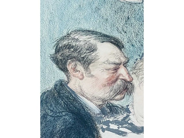 Charles lucien léandre - originele gemengde techniek - ingelijst - afbeelding 4 van  12