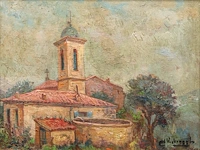 Charles verbrugghe (1863-1920), two southern views, oil on panel 26 x 33 cm. (10.24 x 12.99 in.), 31 x 24 cm. (12.19 x 9.44 in.) - afbeelding 2 van  9