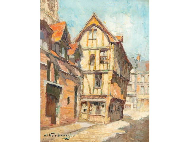 Charles verbrugghe (1863-1920), two southern views, oil on panel 26 x 33 cm. (10.24 x 12.99 in.), 31 x 24 cm. (12.19 x 9.44 in.) - afbeelding 6 van  9
