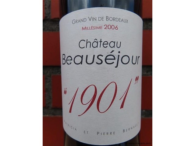Chateau beauséjour "1901" millésime 2006 - afbeelding 2 van  3
