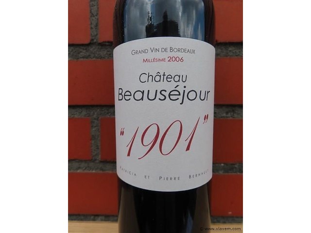 Chateau beauséjour "1901" millésime 2006 - afbeelding 2 van  3