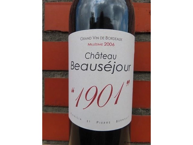 Chateau beauséjour "1901" millésime 2006 - afbeelding 2 van  3