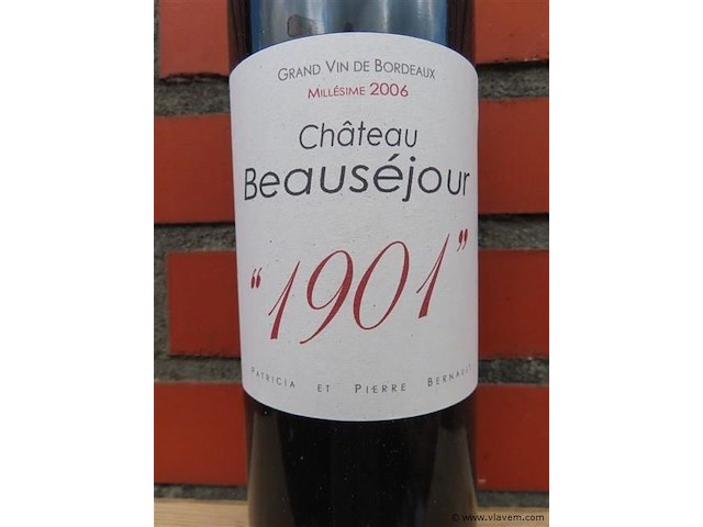 Chateau beauséjour "1901" millésime 2006 - afbeelding 2 van  3