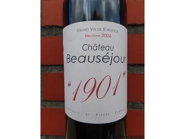 Chateau beauséjour "1901" millésime 2006 - afbeelding 2 van  3