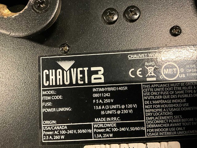 Chauvet intimidator sr140 hybride movinghead (2x) - afbeelding 3 van  6